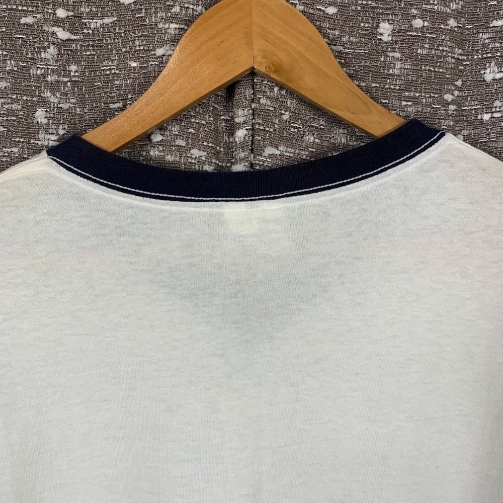 Chaps Ralph Lauren V Neck T Shirt Top White Mens Large Made in‎ USA 100% Cotton - Picture 7 of 8